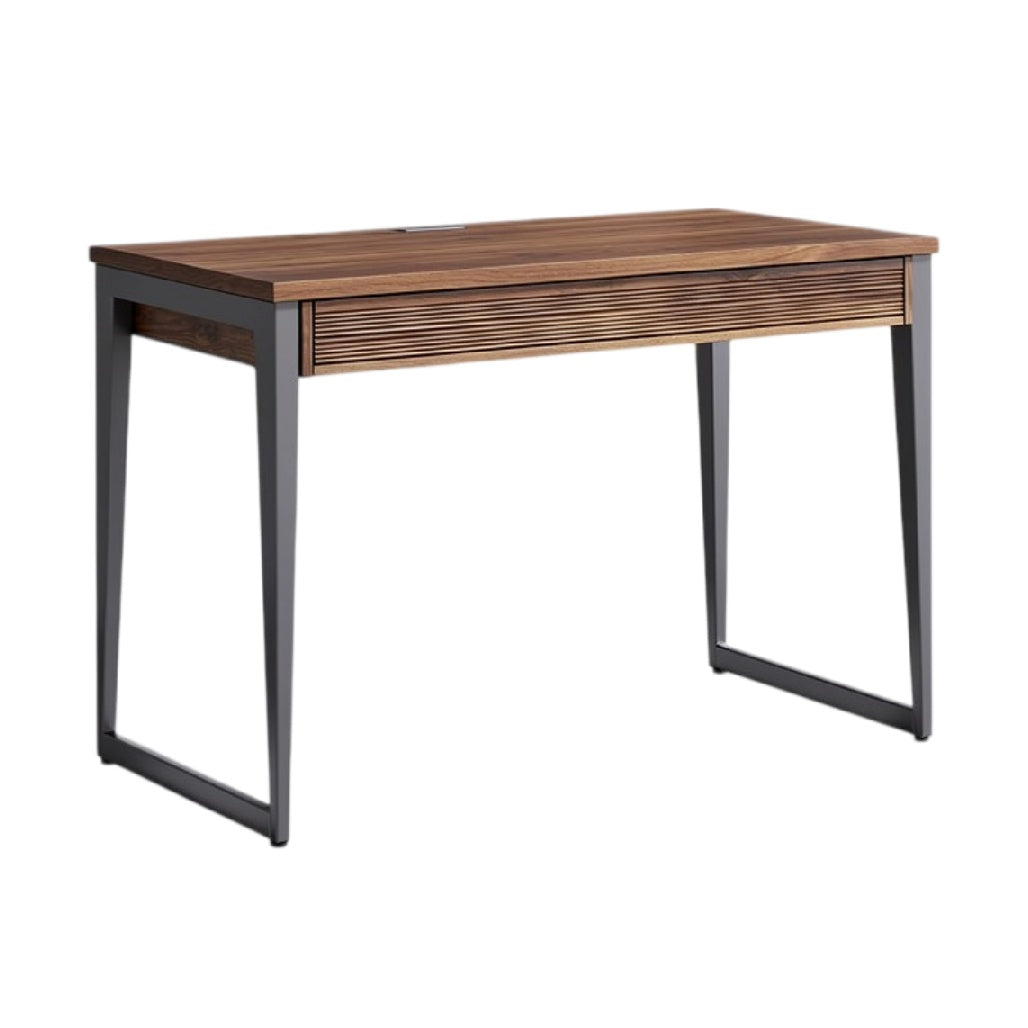 **Luxe Houten Bureau met Minimalistisch Ontwerp en Sleuflade**