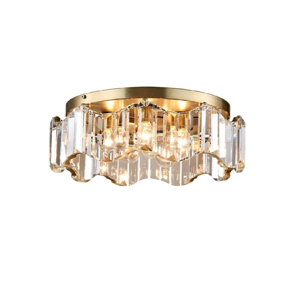 **Technische Titel in het Nederlands: Elegant plafondlamp met kristallen elementen en gouden afwerking**