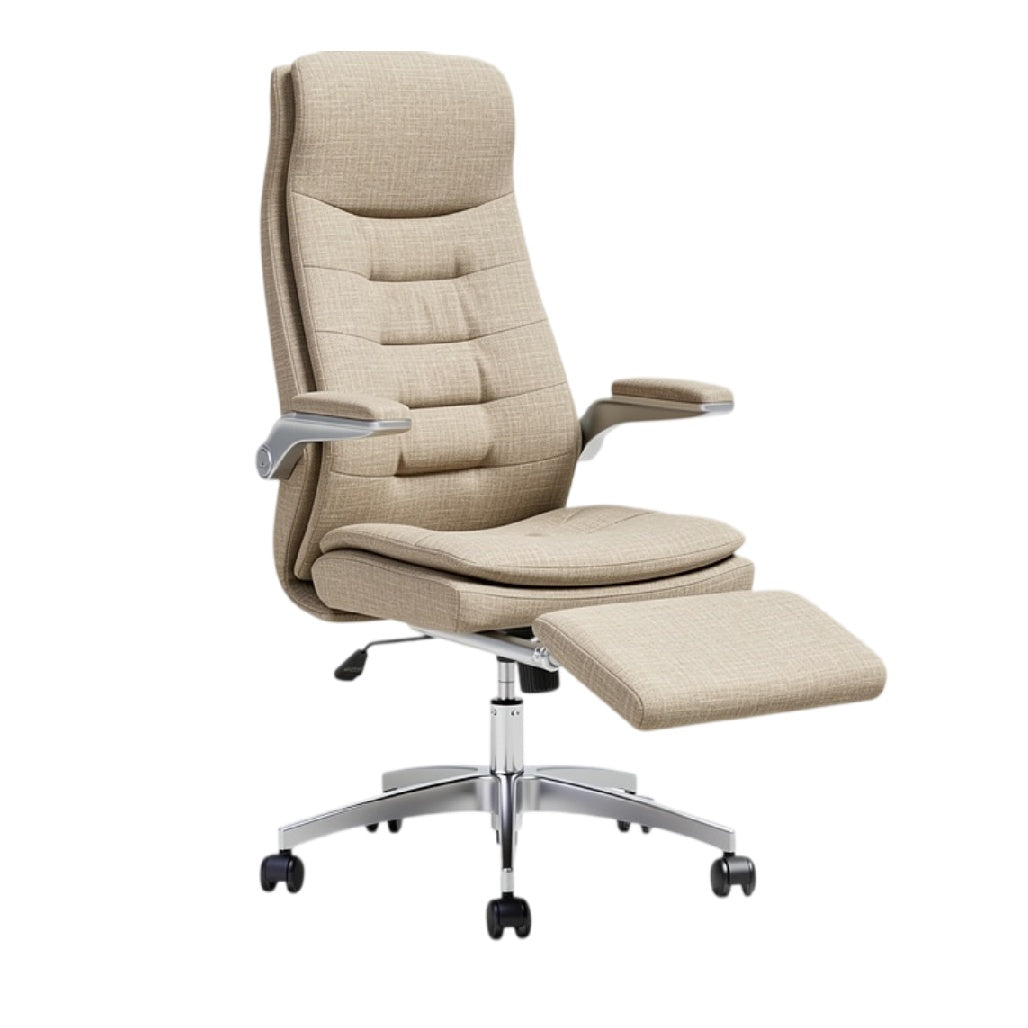 **Ergonomische bureaustoel met voetensteun en verstelbare armleuningen**